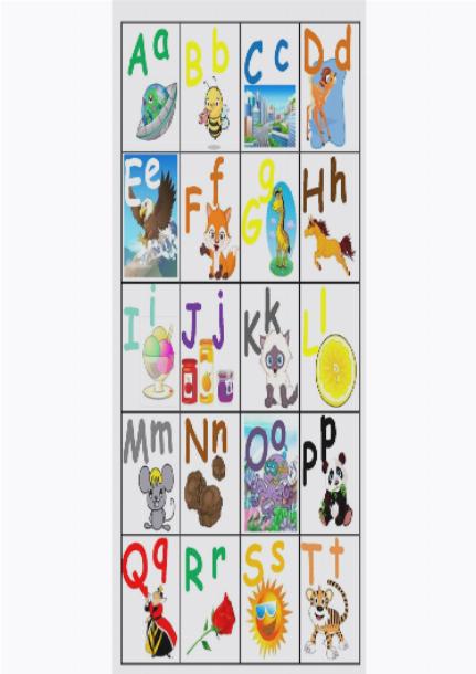 Разноцветные карточки с английским алфавитом